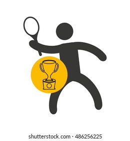 avatar winner trophy first place sport vector illustration design