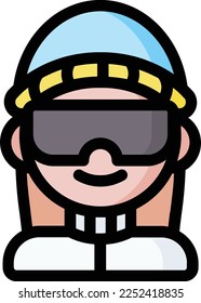 avatar winter custome illustration with flat style