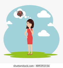 avatar woman barbecue design