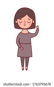 Avatar woman cartoon with brown hair design, Girl female person people human and social media theme Vector illustration