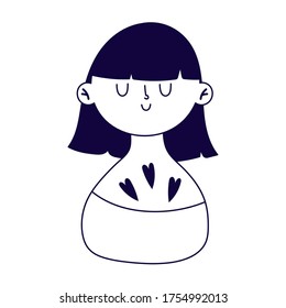 Avatar woman cartoon design, Girl female person people human and social media theme Vector illustration