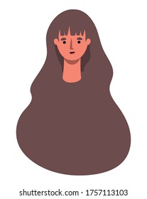 Avatar woman cartoon design, Girl female person people human and social media theme Vector illustration