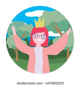 Avatar of woman cartoon vector design vector illustration