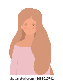 Avatar woman design, Girl female person people human and social media theme Vector illustration