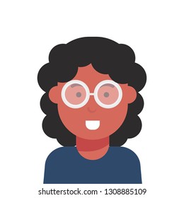 Avatar woman with eye glass Illsutration. - Vector