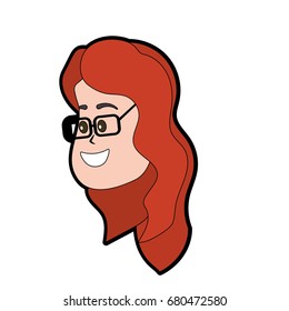 avatar woman face with hairstyle design