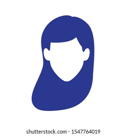 avatar woman face icon over white background, vector illustration