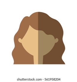 avatar woman face shadow vector illustration eps 10