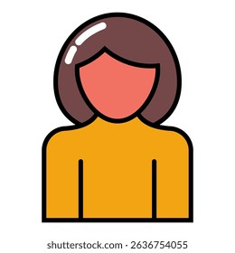 avatar woman filled outline icon style isolated on white