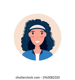 Avatar woman. Flat design people characters.