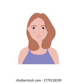 avatar woman icon over white background, flat style, vector illustration