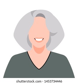 Avatar of woman. Icon. Vector portrait of female face. Element for design.