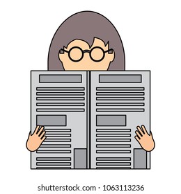 avatar woman with newspaper