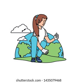 Avatar woman with planet design