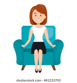 avatar woman sitting on couch
