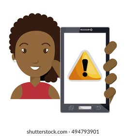 avatar woman and smartphone
