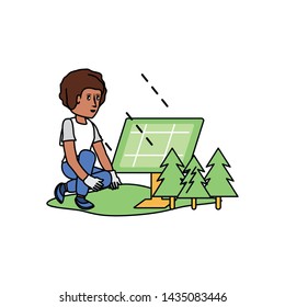 Avatar woman and solar panel design