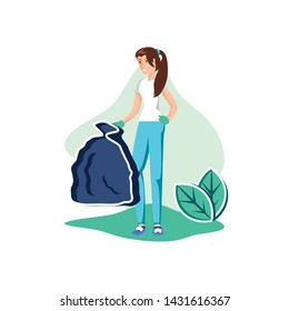 Avatar woman with trash design
