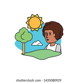 Avatar woman with tree design