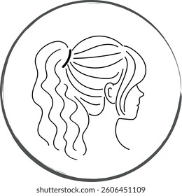 avatar woman. user portrait. profile icon outline