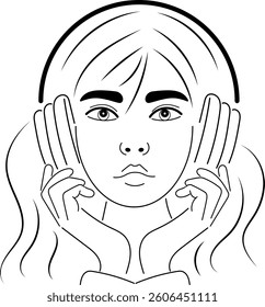 avatar woman. user portrait. profile icon outline
