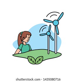 Avatar woman and wind mill design