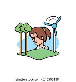 Avatar woman and wind mill design