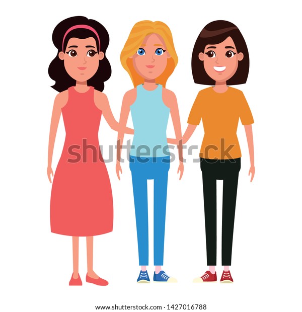 Avatar Women Avatar Blonde Woman Brunette Stock Vector Royalty