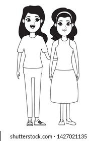 avatar women avatar brunette woman with bandana profile picture cartoon character portrait in black and white vector illustration graphic design