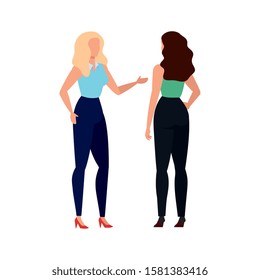 Avatar women design, Girls females person people human and social media theme Vector illustration