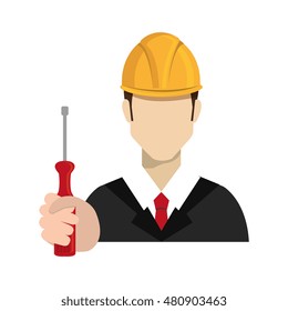 avatar worker holding a screwdriver tool