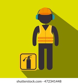 avatar worker protection tool vector illustration design