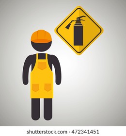 avatar worker protection tool vector illustration design