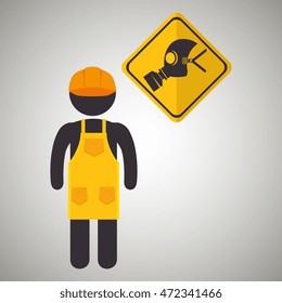 avatar worker protection tool vector illustration design