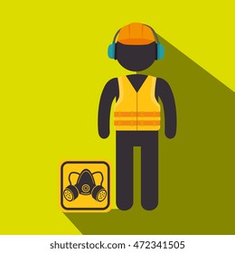 avatar worker protection tool vector illustration design