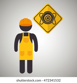 avatar worker protection tool vector illustration design