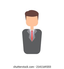 Avatar Worker with Red Tie. Avatar Businessman. 