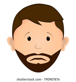 Avatar of a worried man, Vector illustration