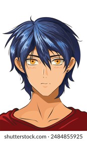 Avatar of a young guy in anime, manga style. Full-face portrait