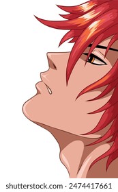 Avatar of a young guy in the style of anime, manga, face in profile