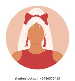 Avatar of a young hispanic woman with a bow for social media