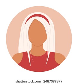 Avatar of young hispanic woman with headband for social media