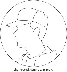 Avatar de un joven en una imagen de cap.Vector de estilo plano.