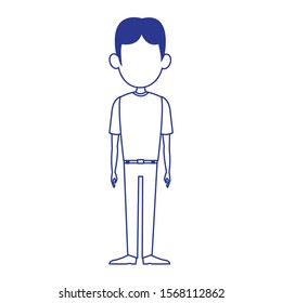 avatar young man icon over white background, colorful design , vector illustration