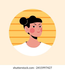 Avatar of young person in the cartoon style. The cartoon design of the teenager's avatar adds a playful and dynamic element, making it an expressive choice for digital platforms. Vector illustration.