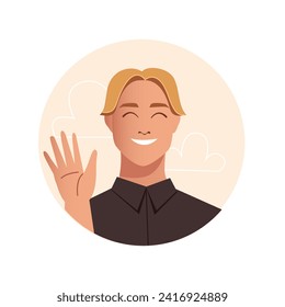 Avatar for zoom meeting in cartoon design. The office worker's avatar exudes a sense of professionalism, making it good choice for enhancing online image during virtual meetings. Vector illustration.