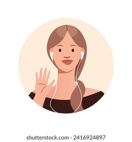 Avatar for zoom meeting in cartoon design. A polished cartoon design featuring an office worker's avatar tailored for online meetings. Vector illustration.