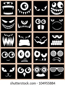 Avatars in Black: Set of 20 avatars in black and white.