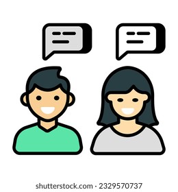 Avatars with bubbles, icon of chatting