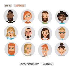 avatars business people. vector illustration.